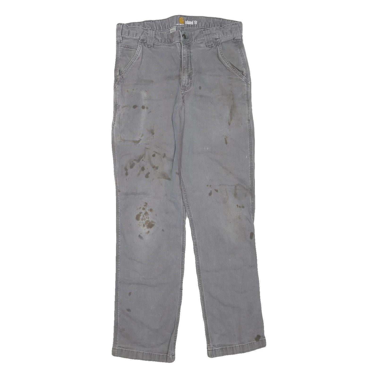 CARHARTT Mens Grey Regular Fit Straight Denim Jeans W32 L32 Workwear Utility