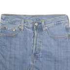 LEVI'S Womens Blue Denim Mini Cotton Blend Skirt S Raw Hem Casual Summer