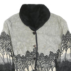 Womens Black Grey Button Jacket XL Polyester Blend Plain Fitted Stylish Winter