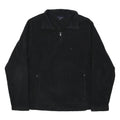 LANDSEND Womens Black Plain Polyester Blend Pullover Jumper L Zip Neck