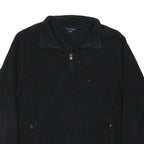 LANDSEND Womens Black Plain Polyester Blend Pullover Jumper L Zip Neck