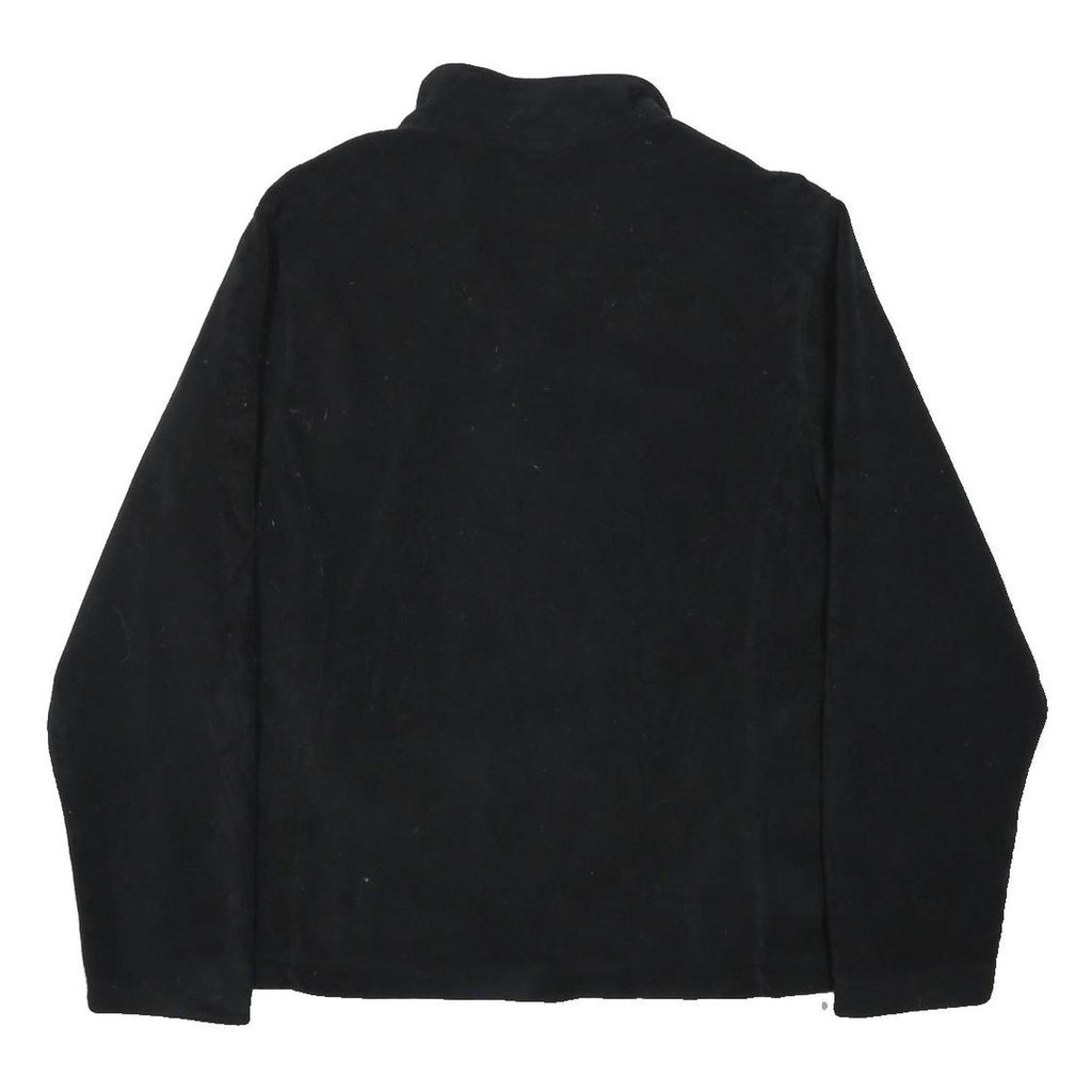 LANDSEND Womens Black Plain Polyester Blend Pullover Jumper L Zip Neck