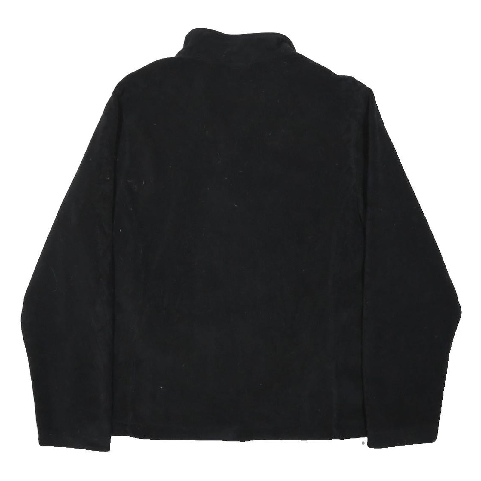 LANDSEND Womens Black Plain Polyester Blend Pullover Jumper L Zip Neck
