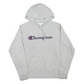 CHAMPION Mens Grey Pullover Hoodie M Embroidered Logo Cotton Blend