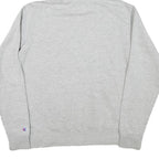 CHAMPION Mens Grey Pullover Hoodie M Embroidered Logo Cotton Blend