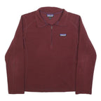 PATAGONIA Womens Maroon Jumper Plain 1/4 Zip Pullover M Polyester Outdoor