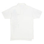 BROOKS Mens White Abstract Print Short Sleeve Polo Shirt L Cotton Casual