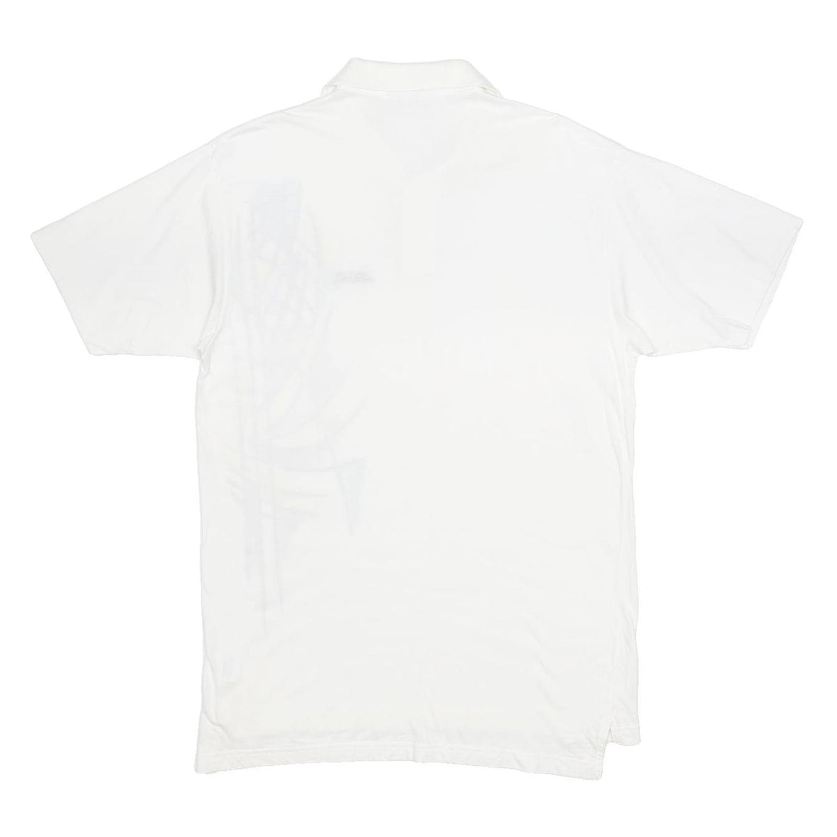 BROOKS Mens White Abstract Print Short Sleeve Polo Shirt L Cotton Casual