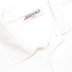 BROOKS Mens White Abstract Print Short Sleeve Polo Shirt L Cotton Casual