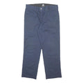 DICKIES Mens Cotton Blend Navy Regular Fit Straight Leg Trousers W34 L30
