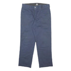 DICKIES Mens Cotton Blend Navy Regular Fit Straight Leg Trousers W34 L30