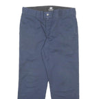 DICKIES Mens Cotton Blend Navy Regular Fit Straight Leg Trousers W34 L30
