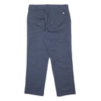 DICKIES Mens Cotton Blend Navy Regular Fit Straight Leg Trousers W34 L30