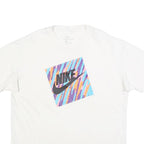 NIKE Mens White Graphic T-Shirt L Short Sleeve Crew Neck Crazy Wild Text Print