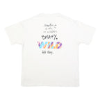 NIKE Mens White Graphic T-Shirt L Short Sleeve Crew Neck Crazy Wild Text Print