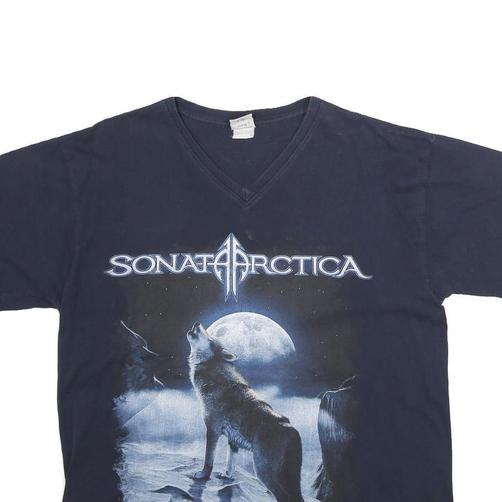 SONAR VANITY Mens Blue Sonata Arctica Graphic T-Shirt M V-Neck Cotton