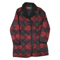 PENDLETON Womens Red & Black Quilted Jacket M Polyester Blend Zip Closure