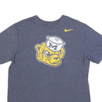 NIKE Mens Blue Yellow Graphic T-Shirt L Short Sleeve Crew Neck Cotton Blend