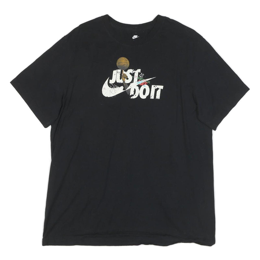 NIKE Mens Black Just Do It Graphic T-Shirt L Short Sleeve Crew Neck Sports