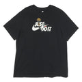 NIKE Mens Black Just Do It Graphic T-Shirt L Short Sleeve Crew Neck Sports