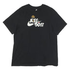 NIKE Mens Black Just Do It Graphic T-Shirt L Short Sleeve Crew Neck Sports