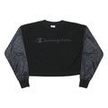CHAMPION Womens Black & Charcoal Sweatshirt Crew Neck XS Embroidered Logo