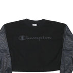 CHAMPION Womens Black & Charcoal Sweatshirt Crew Neck XS Embroidered Logo