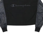 CHAMPION Womens Black & Charcoal Sweatshirt Crew Neck XS Embroidered Logo