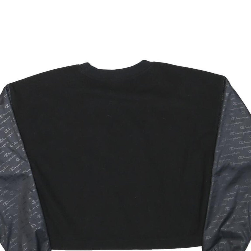 CHAMPION Womens Black & Charcoal Sweatshirt Crew Neck XS Embroidered Logo