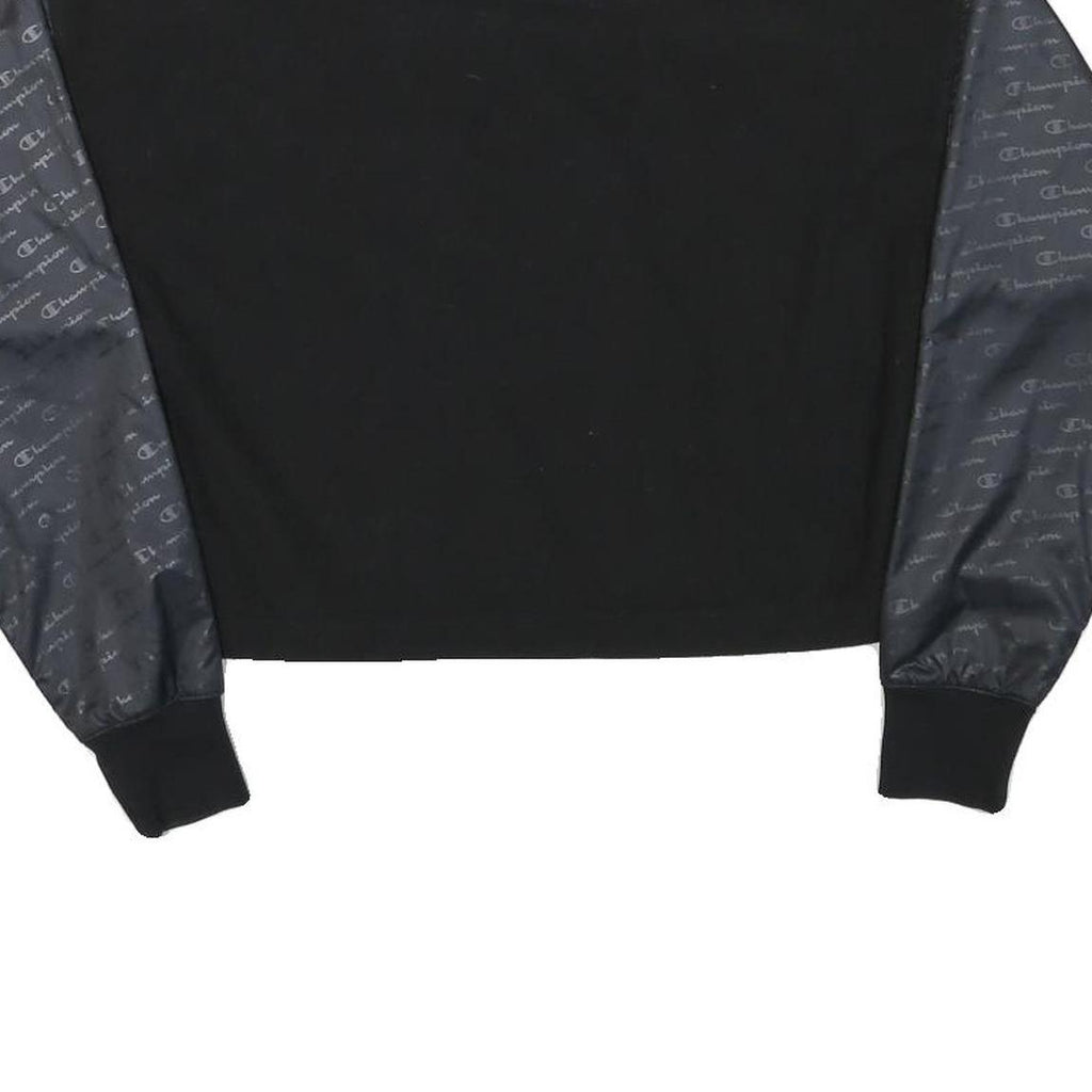 CHAMPION Womens Black & Charcoal Sweatshirt Crew Neck XS Embroidered Logo