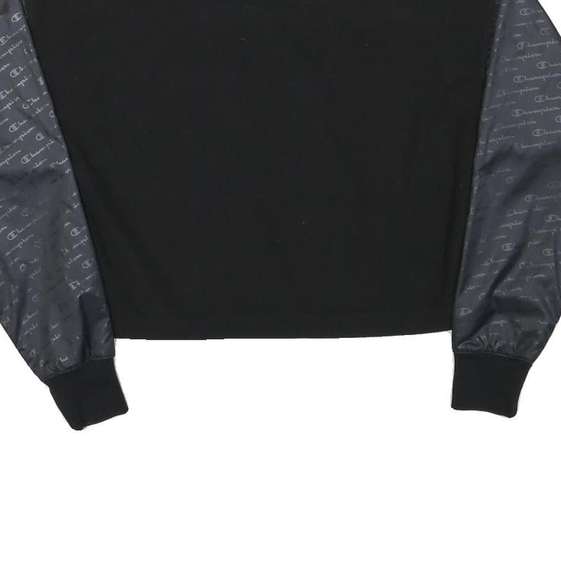 CHAMPION Womens Black & Charcoal Sweatshirt Crew Neck XS Embroidered Logo