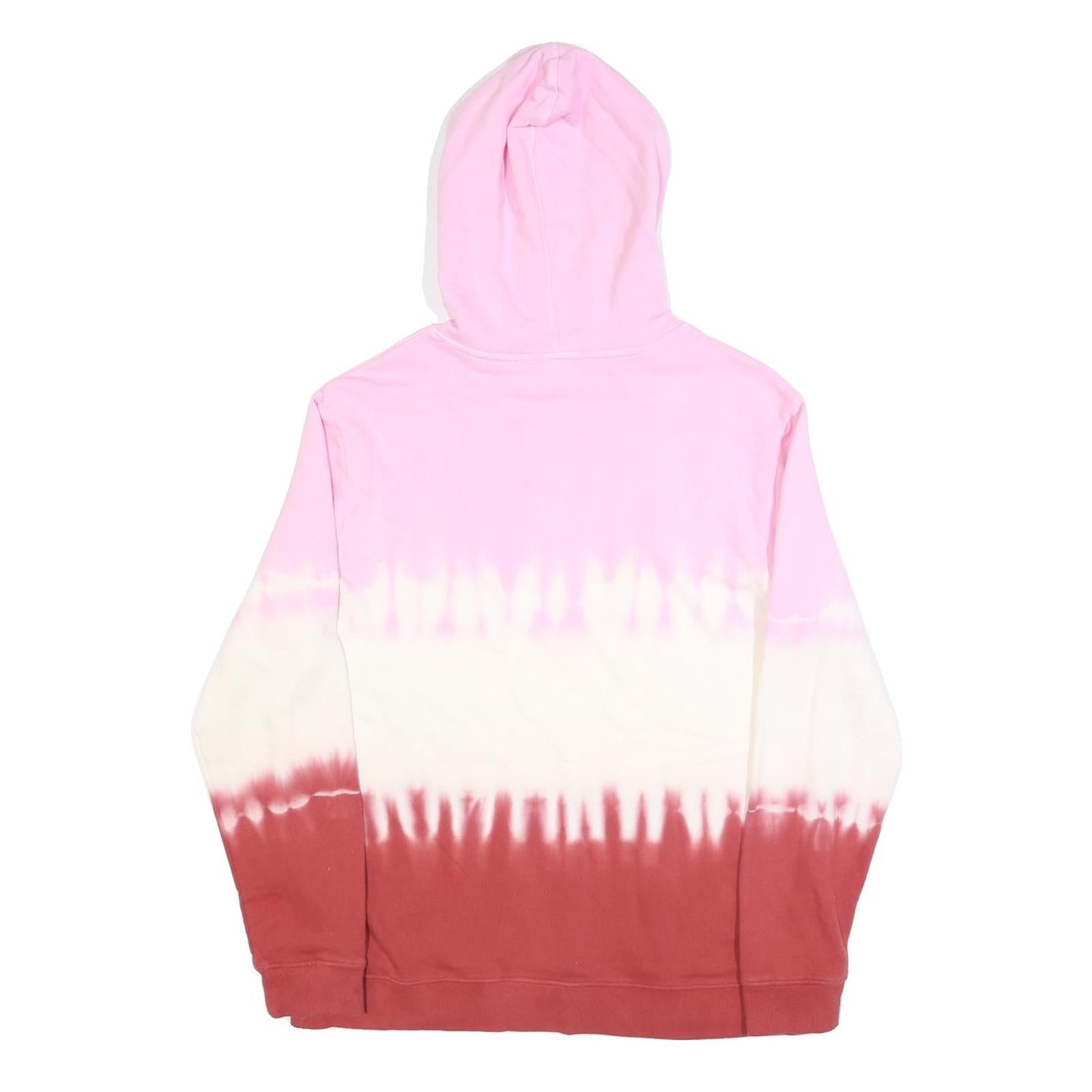 FILA Mens Pink & Burgundy Tie Dye Pullover Hoodie M Cotton Blend Casual