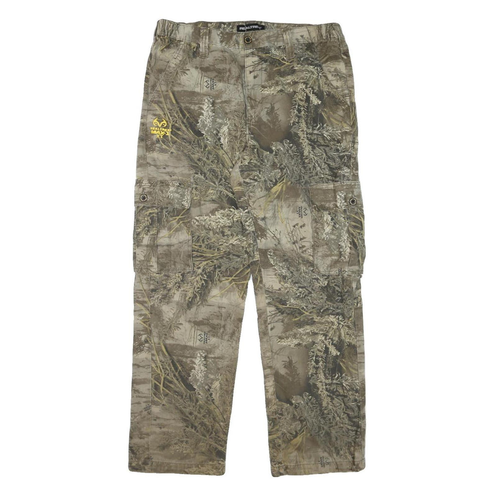 REALTREE Mens Cotton Blend Camouflage Regular Cargo Trousers W33 L29 Outdoor
