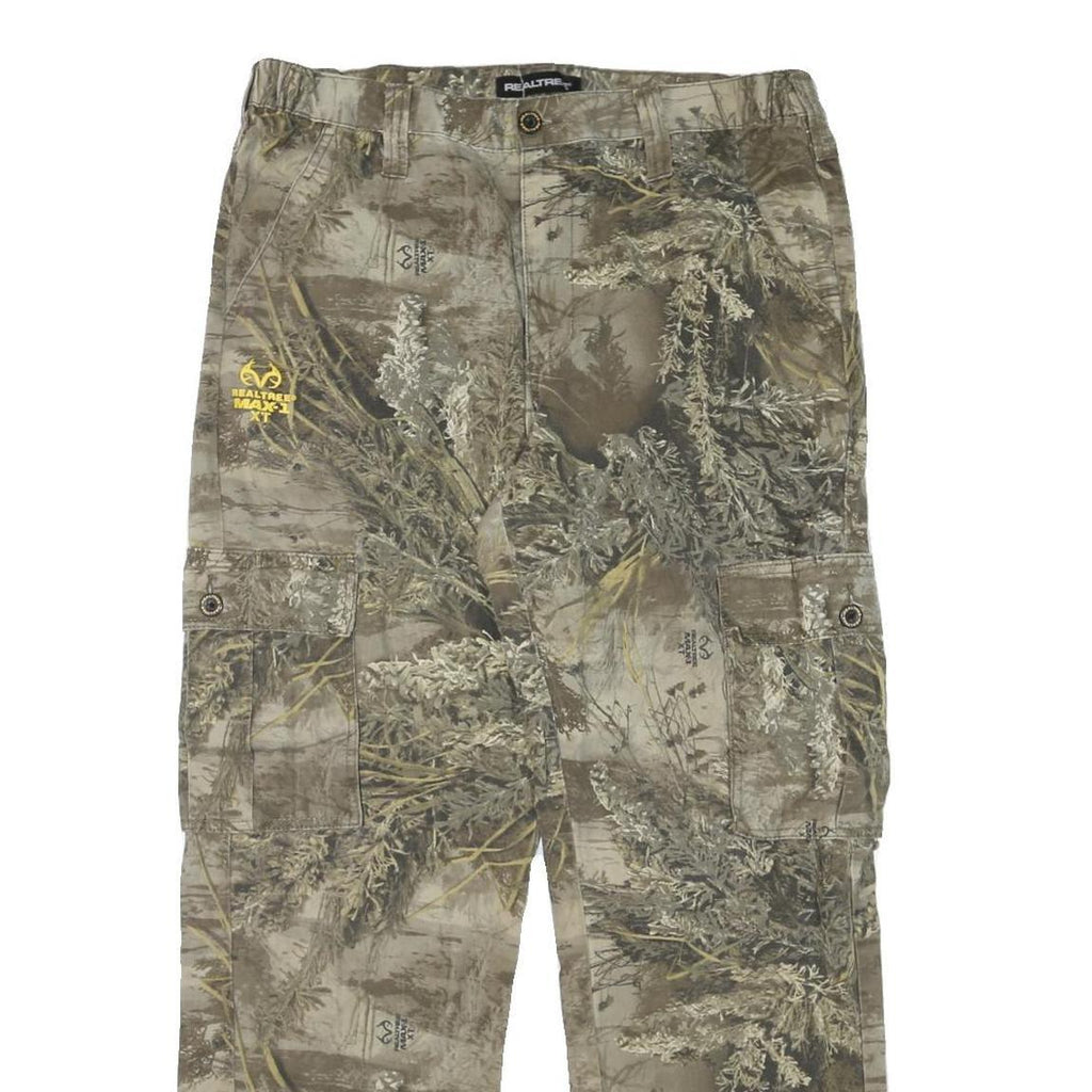 REALTREE Mens Cotton Blend Camouflage Regular Cargo Trousers W33 L29 Outdoor
