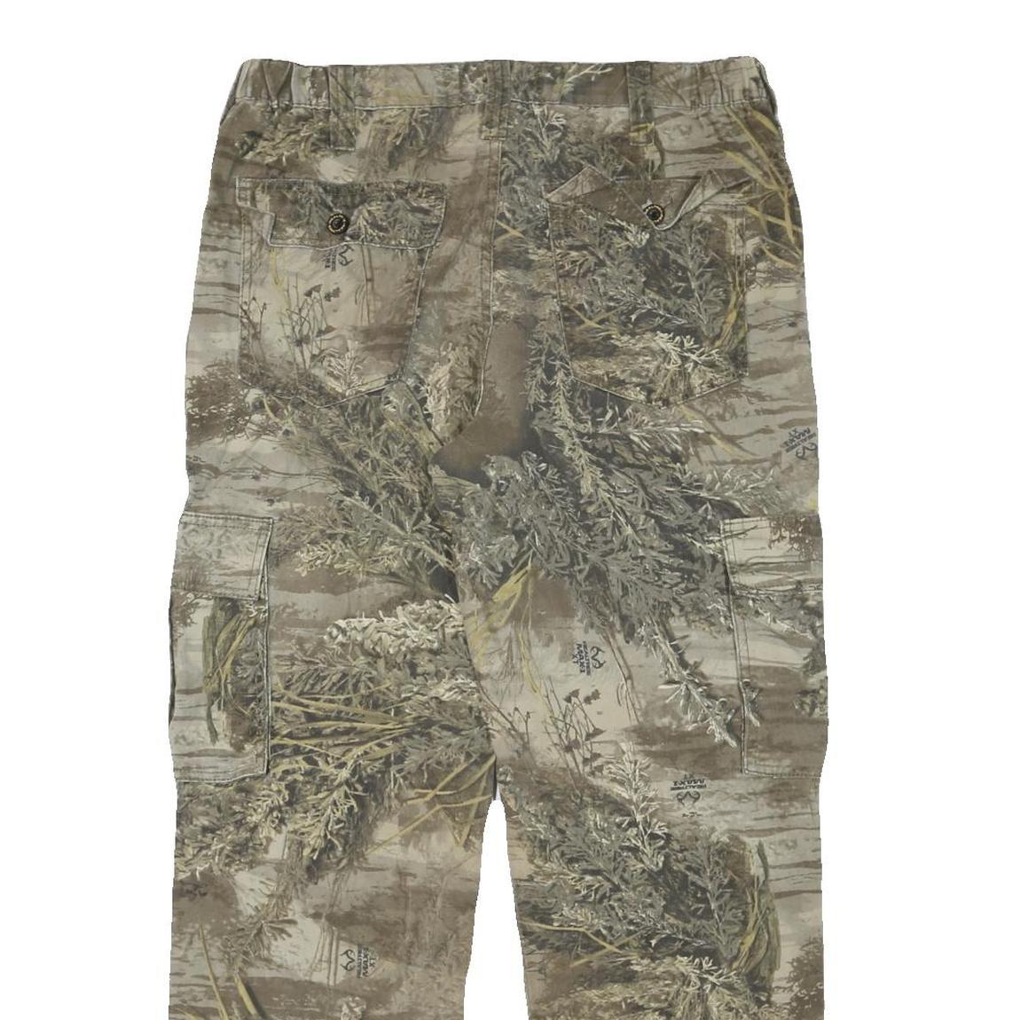 REALTREE Mens Cotton Blend Camouflage Regular Cargo Trousers W33 L29 Outdoor