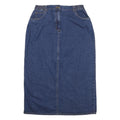 LL BEAN Womens Blue Denim Straight Knee Length Woven Cotton Skirt M Casual
