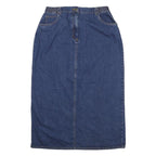 LL BEAN Womens Blue Denim Straight Knee Length Woven Cotton Skirt M Casual