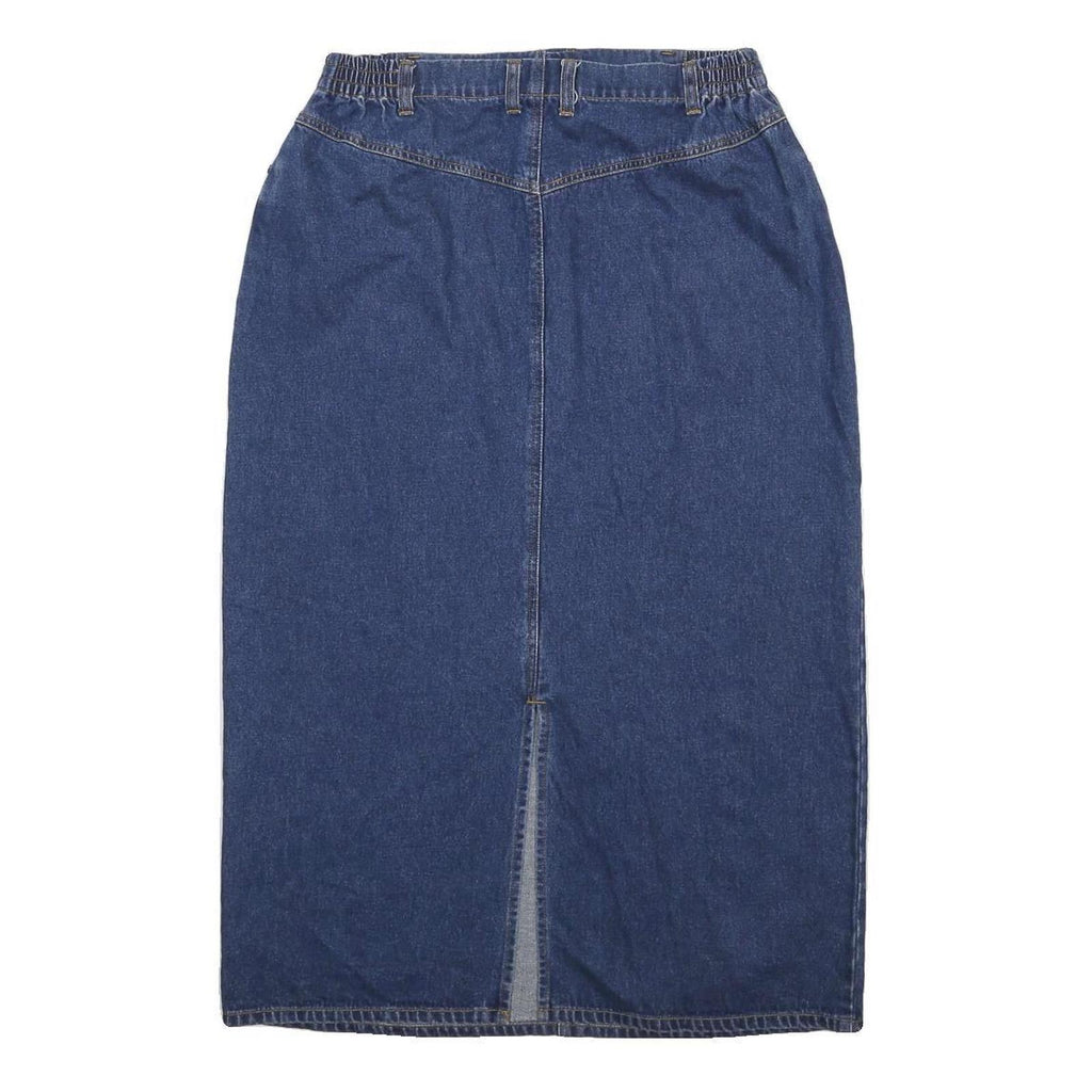 LL BEAN Womens Blue Denim Straight Knee Length Woven Cotton Skirt M Casual