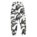 Womens Camo Print Cotton Blend Relaxed Cargo Trousers W22 L26 Elastic Cuffs