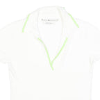 TOMMY HILFIGER Womens White Polo Shirt L Cotton Blend Short Sleeve Casual