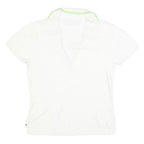 TOMMY HILFIGER Womens White Polo Shirt L Cotton Blend Short Sleeve Casual