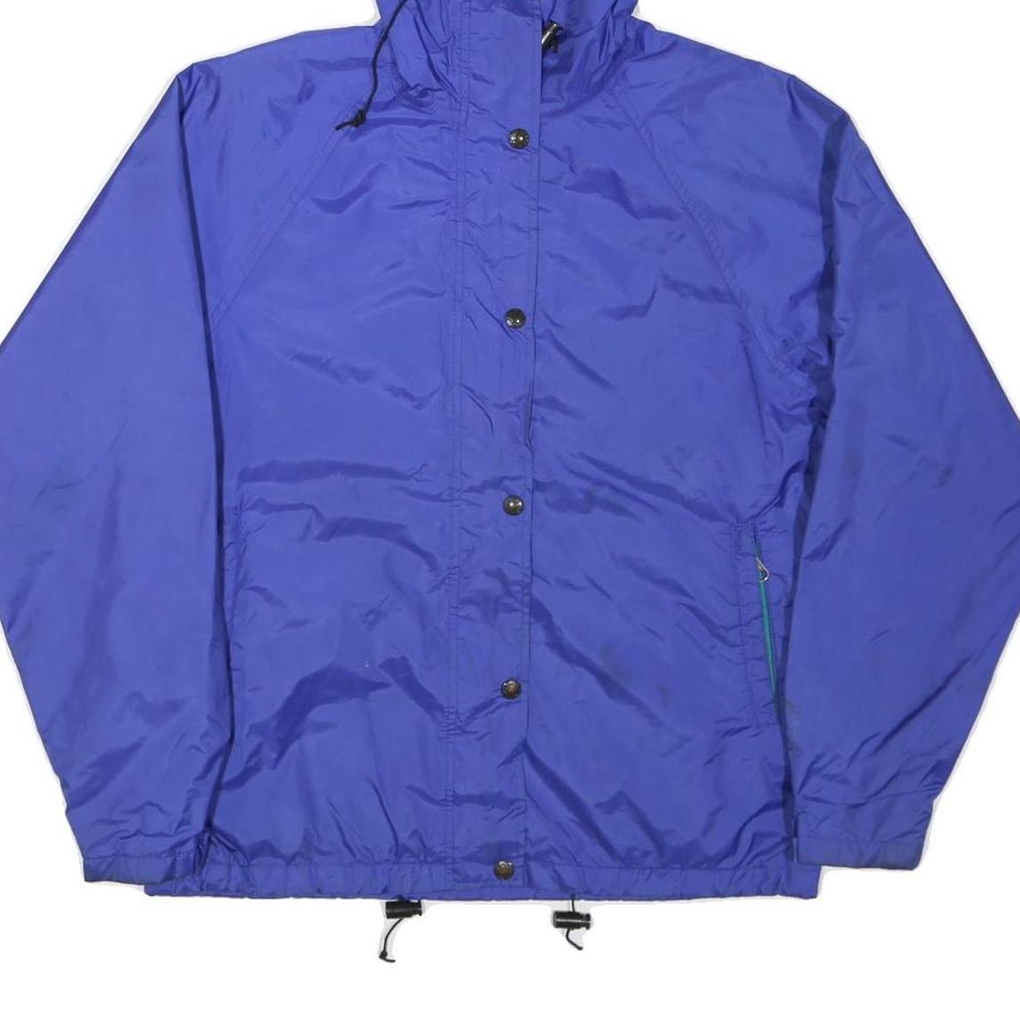 THE NORTH FACE Womens Blue Nylon Outdoor Jacket M Zip Hooded Plain Lightweight