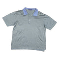 ALAN FLUSSER Mens Blue & Green Short Sleeve Checked Polo Shirt L Cotton Blend