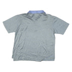 ALAN FLUSSER Mens Blue & Green Short Sleeve Checked Polo Shirt L Cotton Blend