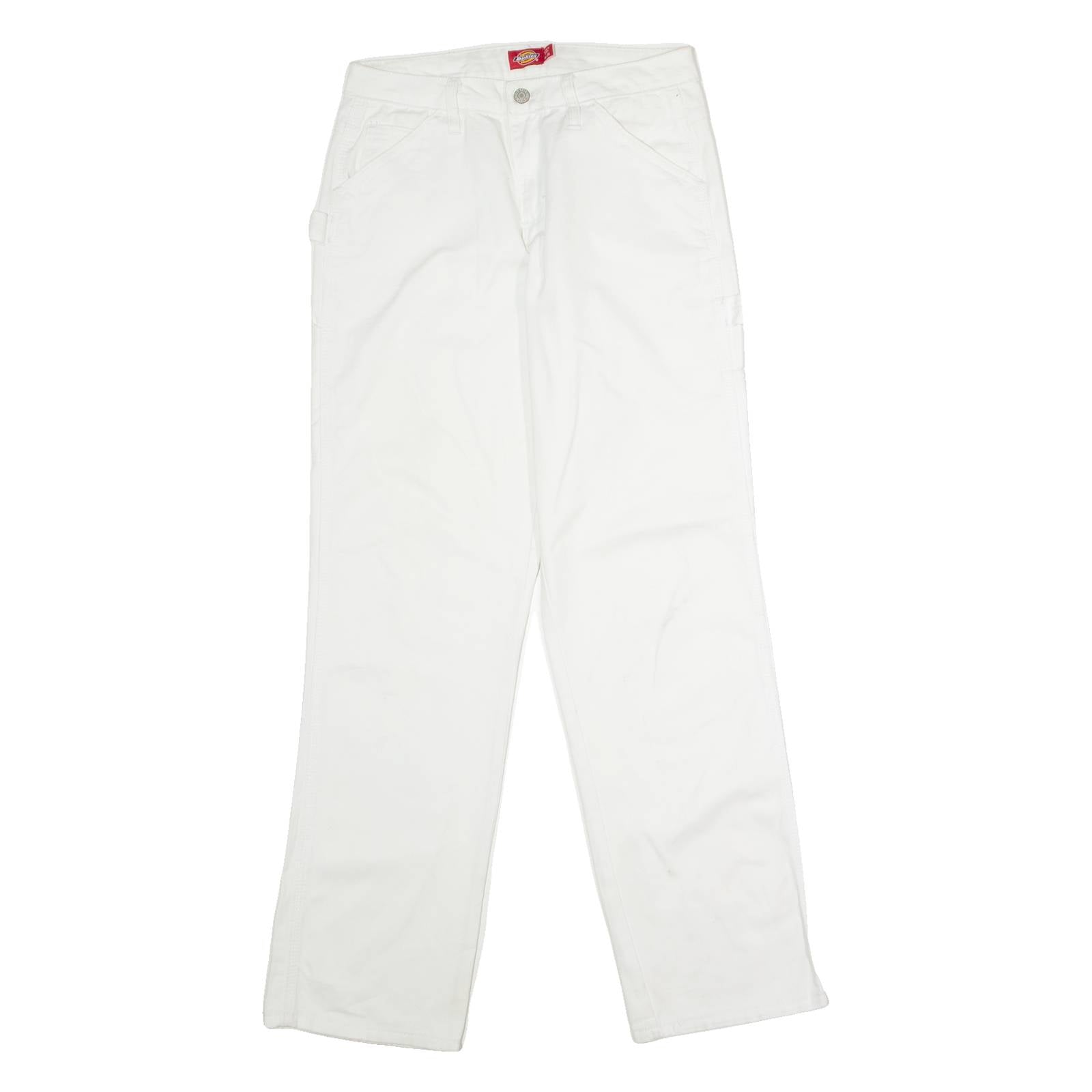 DICKIES Workwear Carpenter Womens Twill Trousers White Regular Straight W30 L32