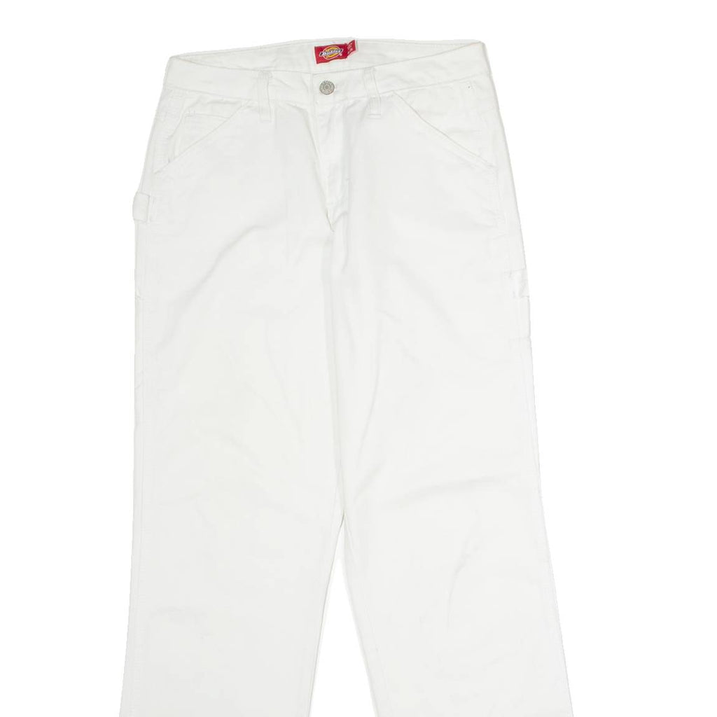 DICKIES Workwear Carpenter Womens Twill Trousers White Regular Straight W30 L32