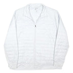 ADIDAS Womens White XL Polyester Blend Quilted Zip Jacket Sportswear Lightweight