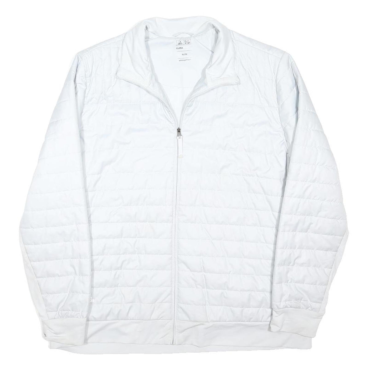 ADIDAS Womens White XL Polyester Blend Quilted Zip Jacket Sportswear Lightweight