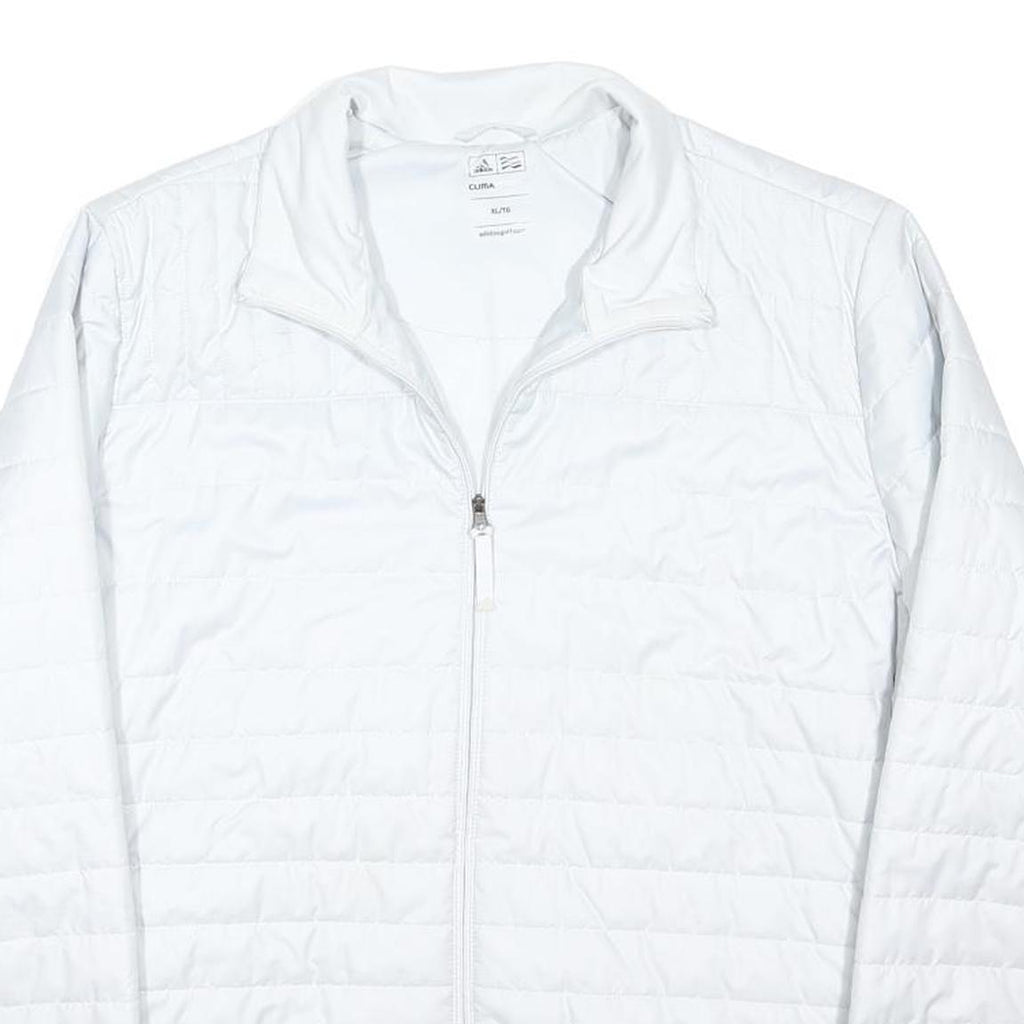 ADIDAS Womens White XL Polyester Blend Quilted Zip Jacket Sportswear Lightweight