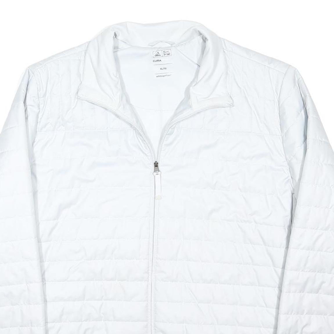 ADIDAS Womens White XL Polyester Blend Quilted Zip Jacket Sportswear Lightweight